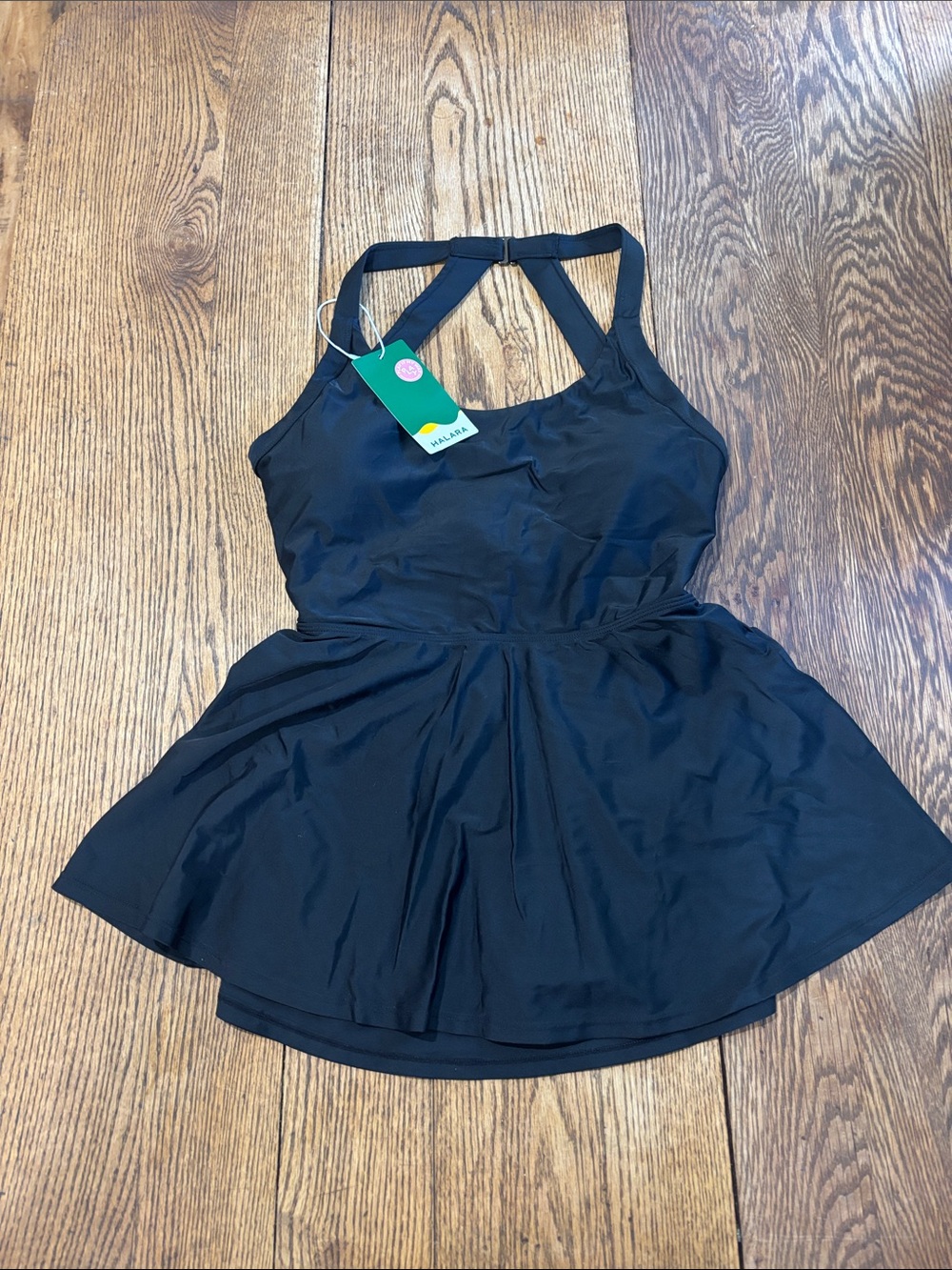 NWT HALARA Black One-Piece Swim Dress